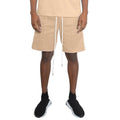 WEIV Men's Beige Tan Summer Shorts with Comfortable Fit and Adjustable Drawstring