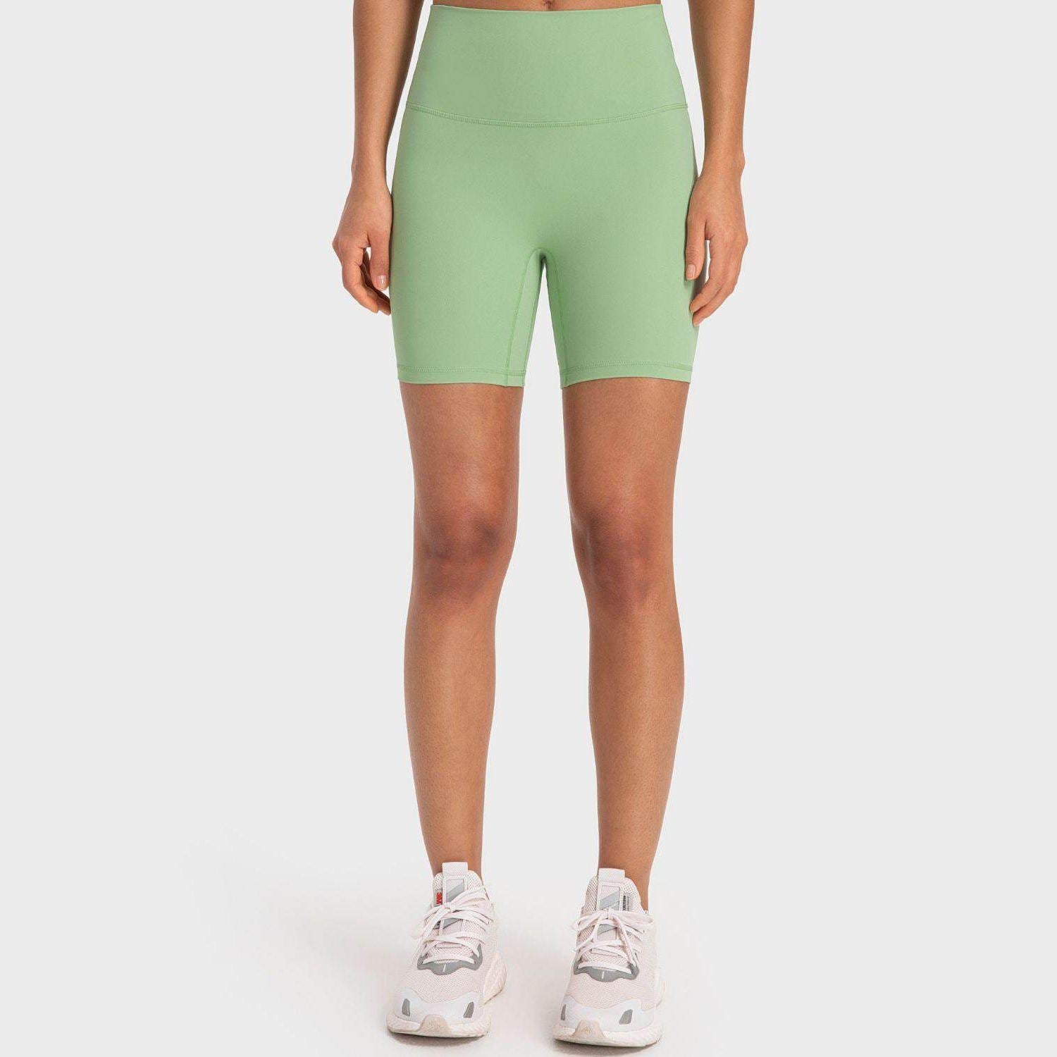 Trendsi Women's High-Rise Biking Shorts in Green for Comfortable Activewear
