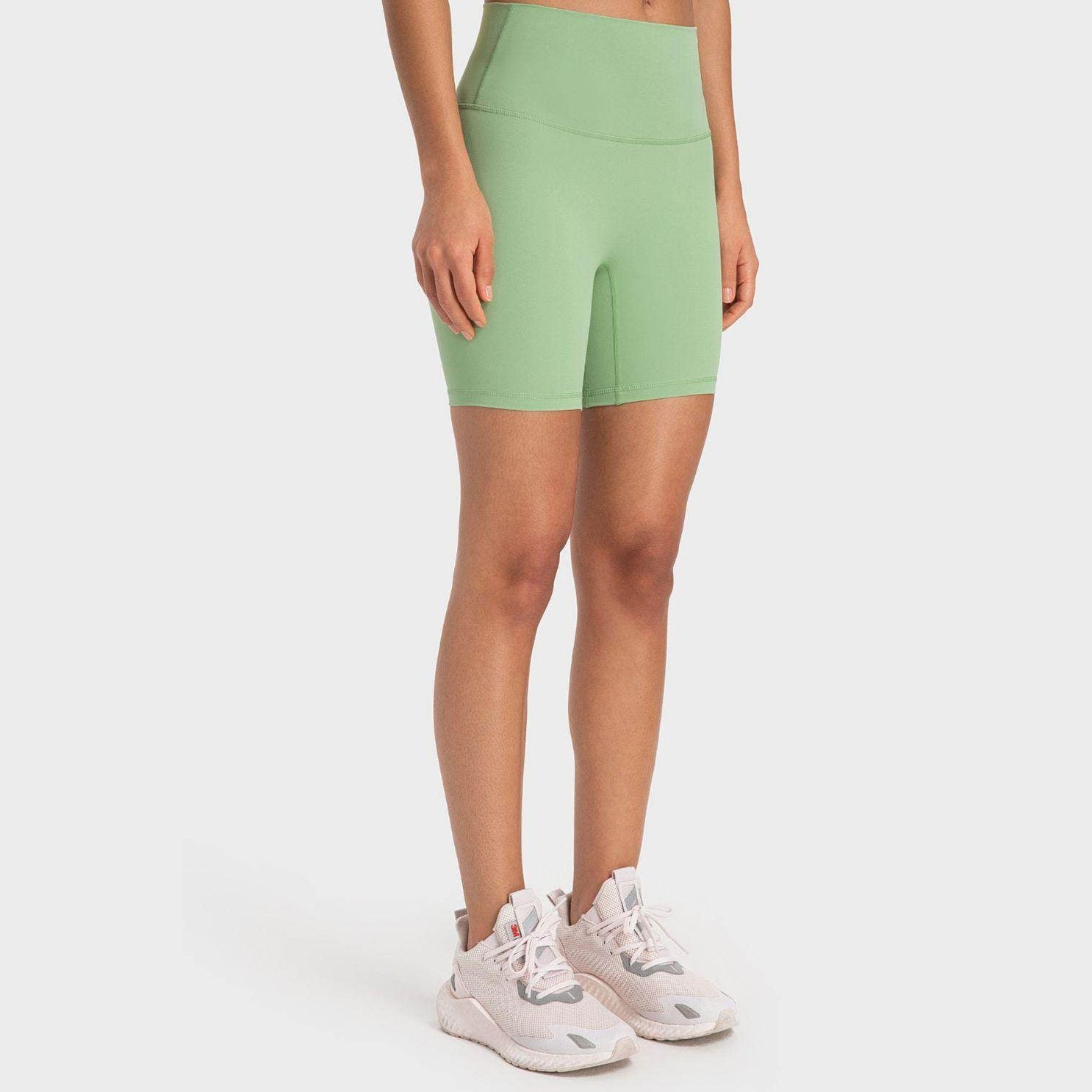 Trendsi high-rise biking shorts in green with a comfortable fit and perfect for workouts