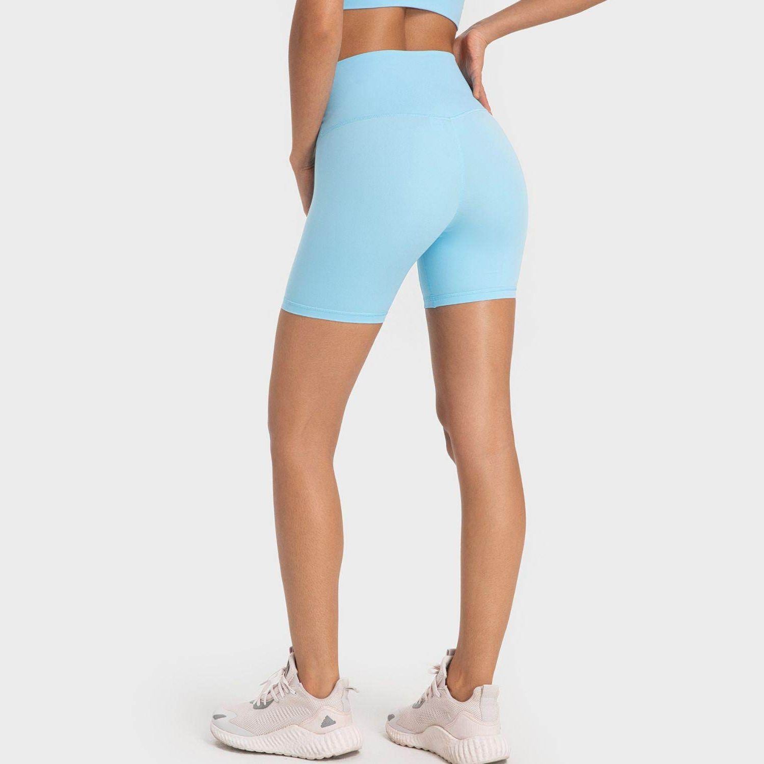 Trendsi Women's High-Rise Biking Shorts in Light Blue for Comfortable Active Wear