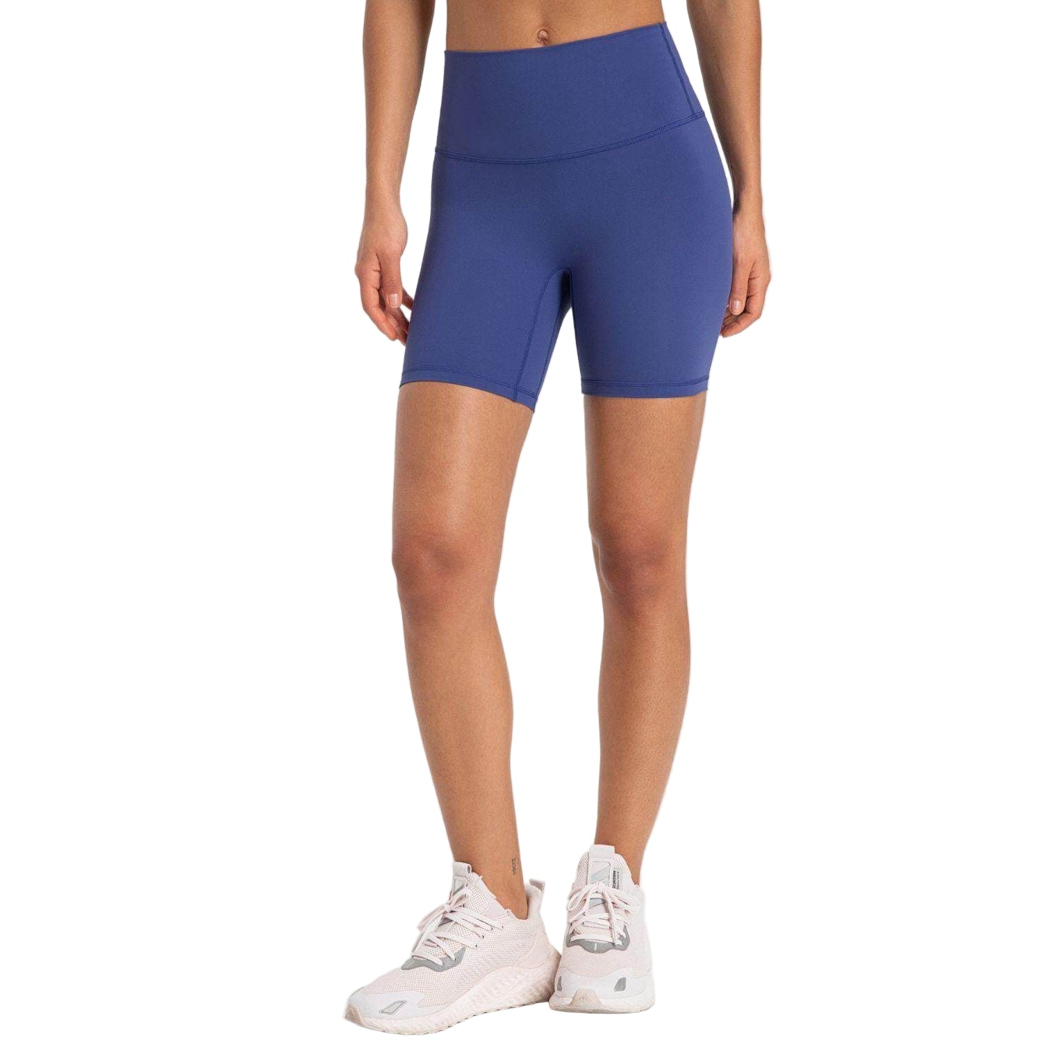 Trendsi high-rise biking shorts in blue, perfect for exercise and casual wear