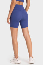 Trendsi high-rise biking shorts in blue offering comfort and style for active women