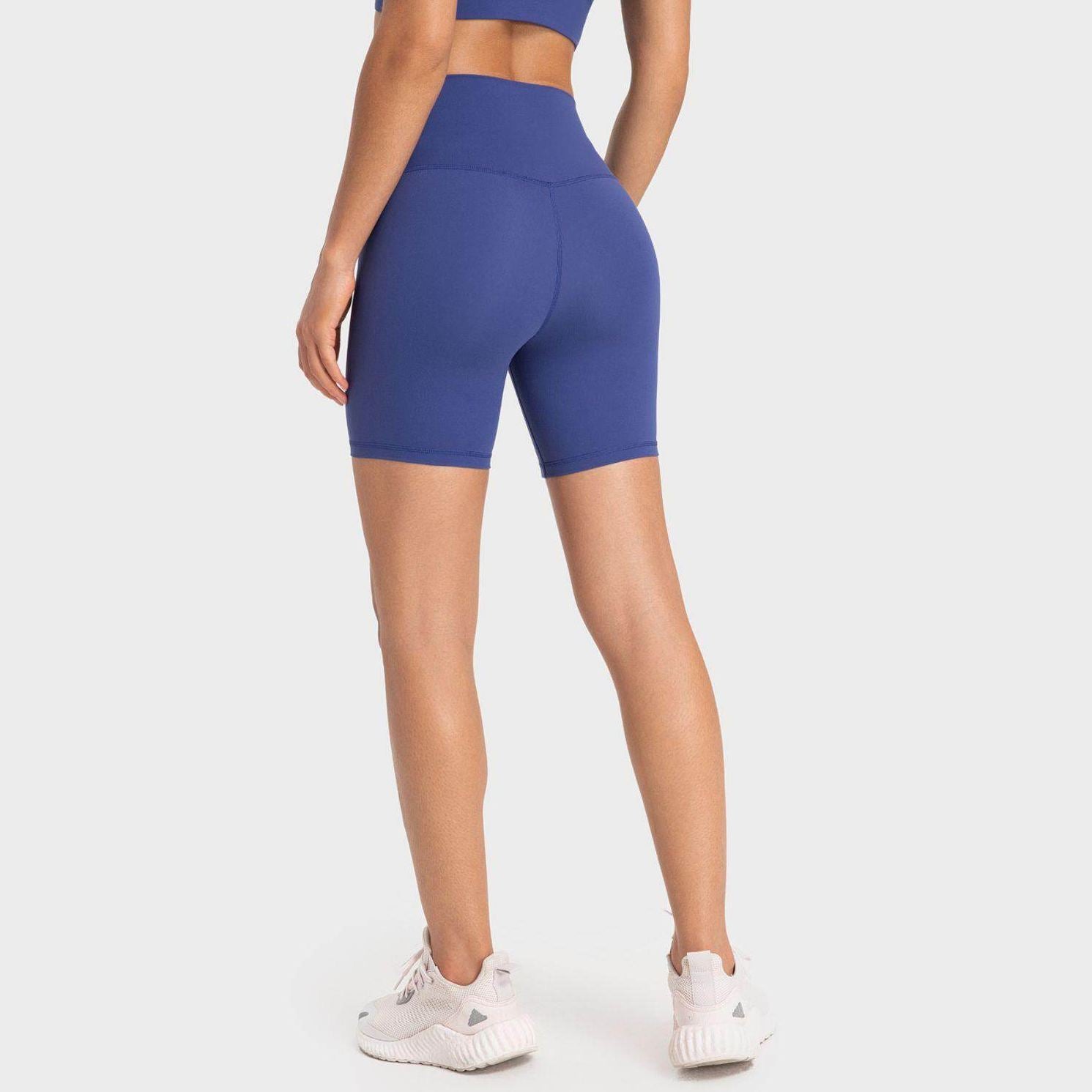 Trendsi high-rise biking shorts in blue offering comfort and style for active women