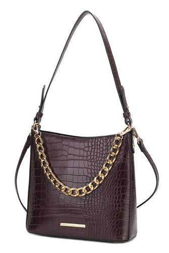 Wallets, Handbags & Accessories Bizzy Faux Crocodile Embossed Vegan Leather Women Shoulder Bag