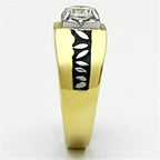 Men's Jewelry black band design ring with a shiny gemstone and unique pattern accent