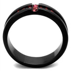 Black band rose crystal ring with elegant design and vibrant rose crystals for women's jewelry