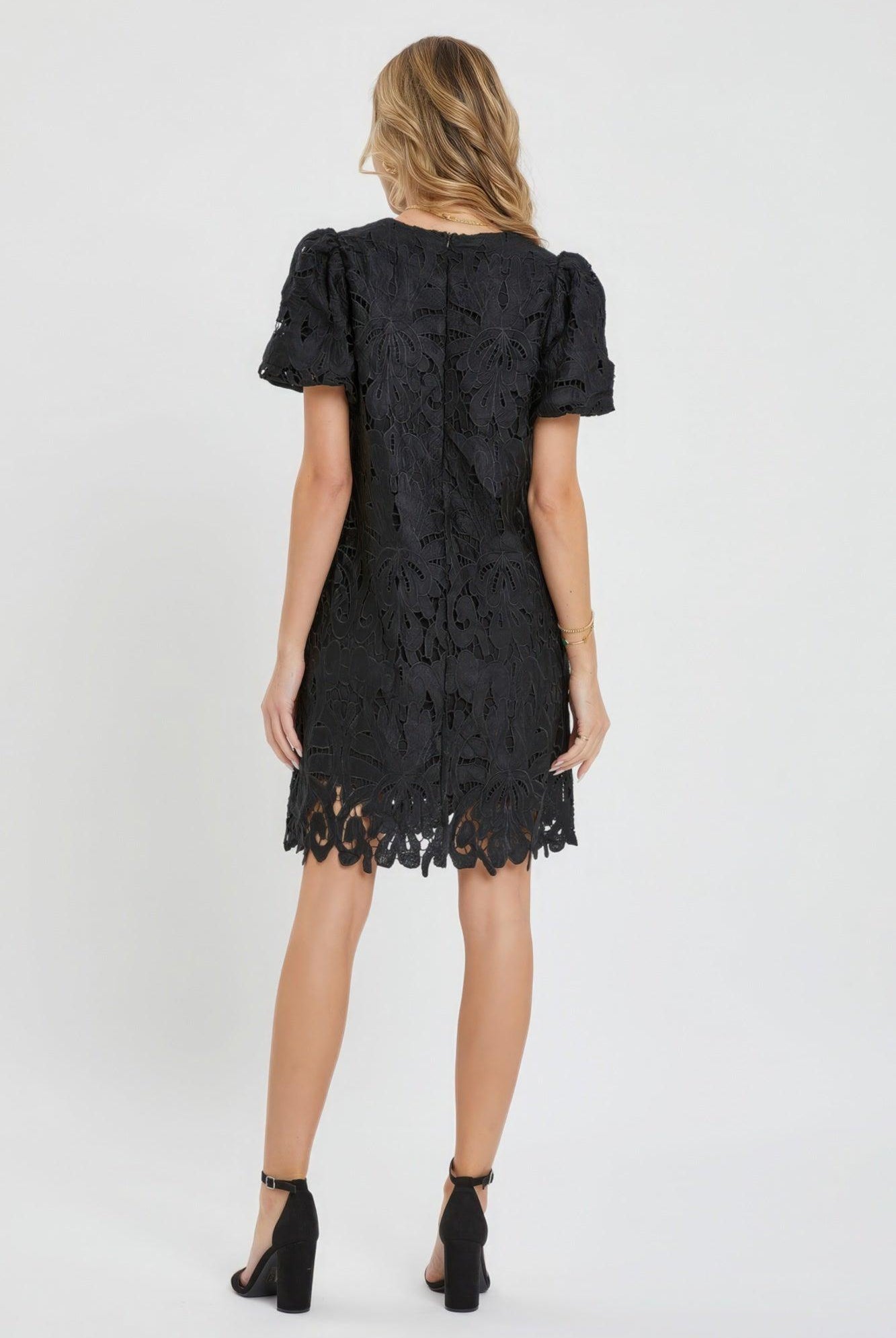 Women's Dresses Black Elegant Crochet Lace Dress