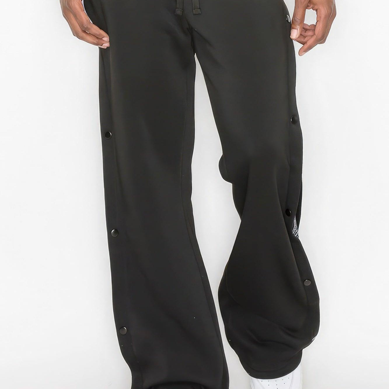 Men's Pants - Joggers Black Flared Bandana Fleece Pants