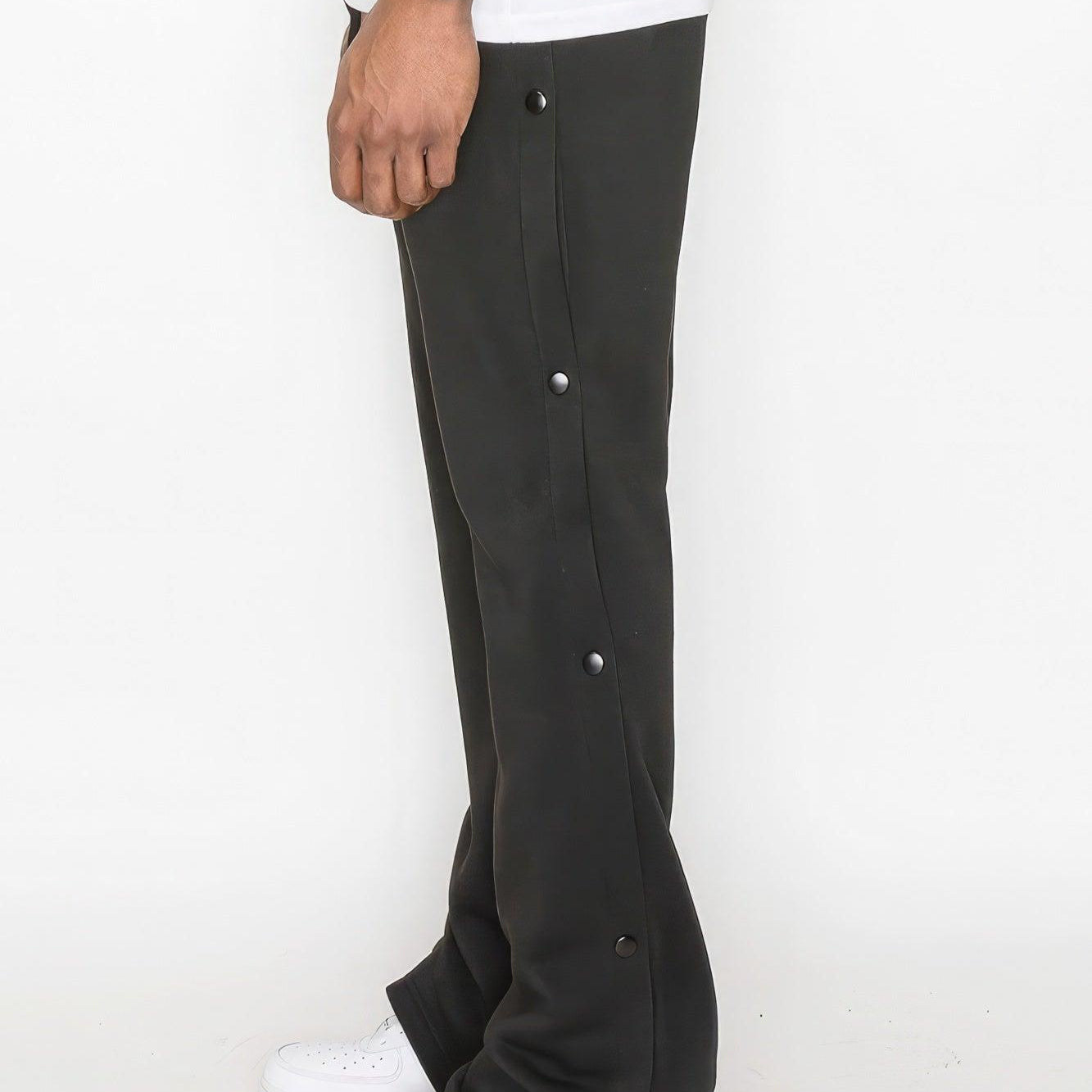 Men's Pants - Joggers Black Flared Bandana Fleece Pants
