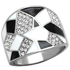 VacationGrabs black fractal crystal rings with geometric design and sparkling accents