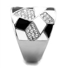 VacationGrabs black fractal crystal rings with a modern design featuring sparkling crystals