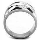 Stylish women's black fractal crystal rings featuring a unique silver design and shimmering crystals