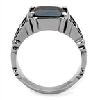 Stylish black silver cross ring for men with a unique design and polished finish