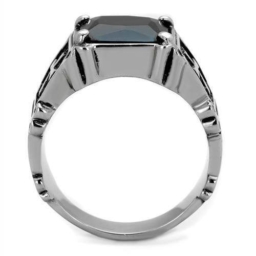 Stylish black silver cross ring for men with a unique design and polished finish
