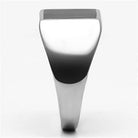 Sleek black silver square ring with a polished finish for men's fashion accessories