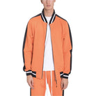 Men's Orange Jacket featuring Black Stripe Rally Jacket Design for Stylish Comfort