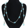 VacationGrabs blue crystal statement necklace featuring sparkling aquatic beads and elegant silver accents