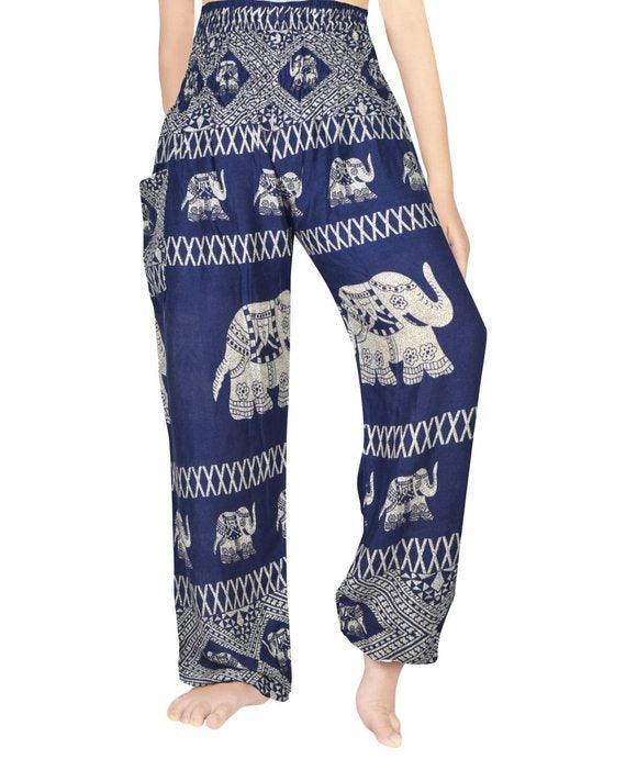 Women's Pants Blue Elephant Pants Womens Hippie Pants Yoga