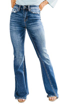 Women's Jeans Blue Medium Wash High Rise Flare Jeans