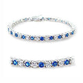 Elegant blue stone tennis bracelet featuring sparkling crystals for a stunning look