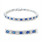 Elegant blue stone tennis bracelet featuring sparkling crystals for a stunning look