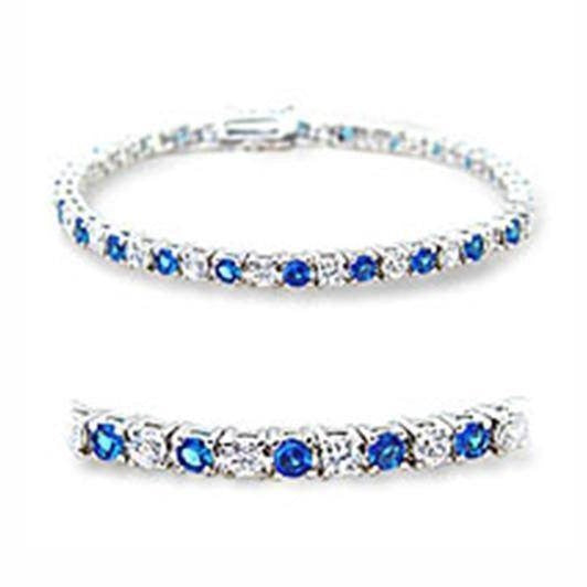 Elegant blue stone tennis bracelet featuring sparkling crystals for a stunning look