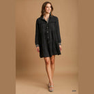 Chic boho vacation dress with button-down design and tiered skirt for stylish summer outings