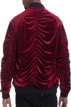 Men's bomber jacket 4 colors featuring a stylish ruched design and cozy fit
