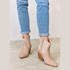Trendsi women's tan booties ankle with scalloped design for stylish outfits