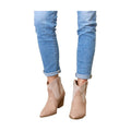 Women's beige booties ankle with stylish embellishments for casual wear