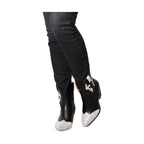 Trendsi women's black boots pointed toe with silver glitter accents