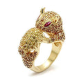 Brass fashion ring for women featuring a playful squirrel design with sparkling details