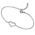 VacationGrabs brass heart charm bracelet with sparkling heart design on a delicate chain