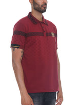 Men's Shirts Burgundy Version Couture Polo Button Down Shirt