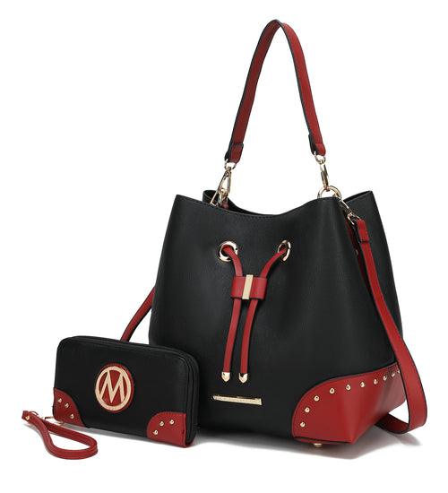 Wallets, Handbags & Accessories Candice Color Block Bucket Bag With Matching Wallet