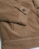 Men's Jackets Casual Corduroy Lined Trucker Jacket Sand Brown