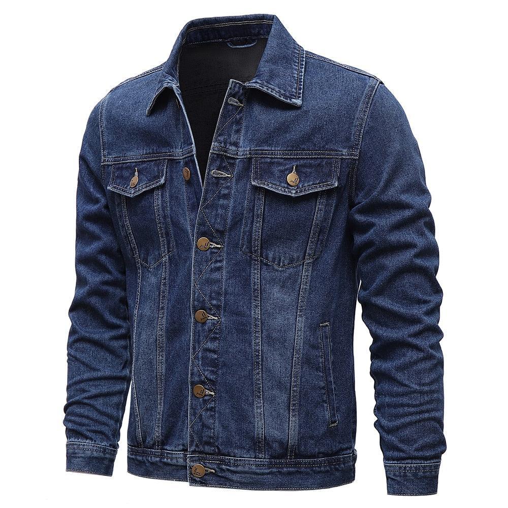 Men's Jackets Casual Denim Jackets Single Breasted Slim Fit Jean Jacket For...