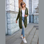 Trendsi Women's Casual Travel Hoodie in Olive Green with Front Pockets and Adjustable Drawstring