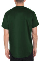 Back view of a green men's shirt from VacationGrabs, perfect for casual vacation wear for men.