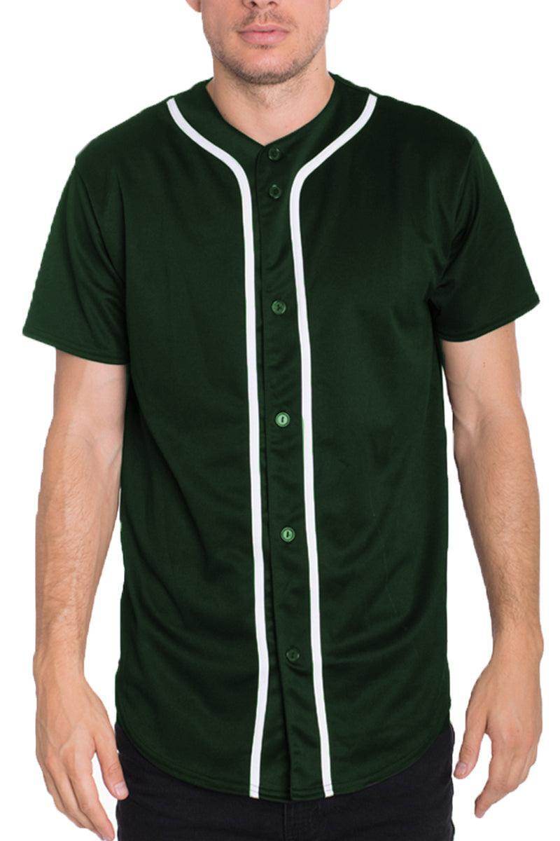 Men's green button-up shirt with white trim, perfect as casual vacation wear for men