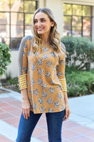 Women's Shirts Celeste Design Full Size Leopard Star Contrast Top