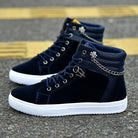 Men's Shoes Chain Canvas Shoes High-Top Casual Sneakers For Men