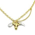 Women's Jewelry - Chain Pendants Chain Necklace Pendant LO2627 - Gold+Rhodium Brass Chain Pendant with No Stone