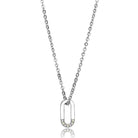 Women's Jewelry - Chain Pendants Chain Necklace Pendant TK3297 - High polished (no plating) Stainless Steel Necklace with Top Grade Crystal in White AB
