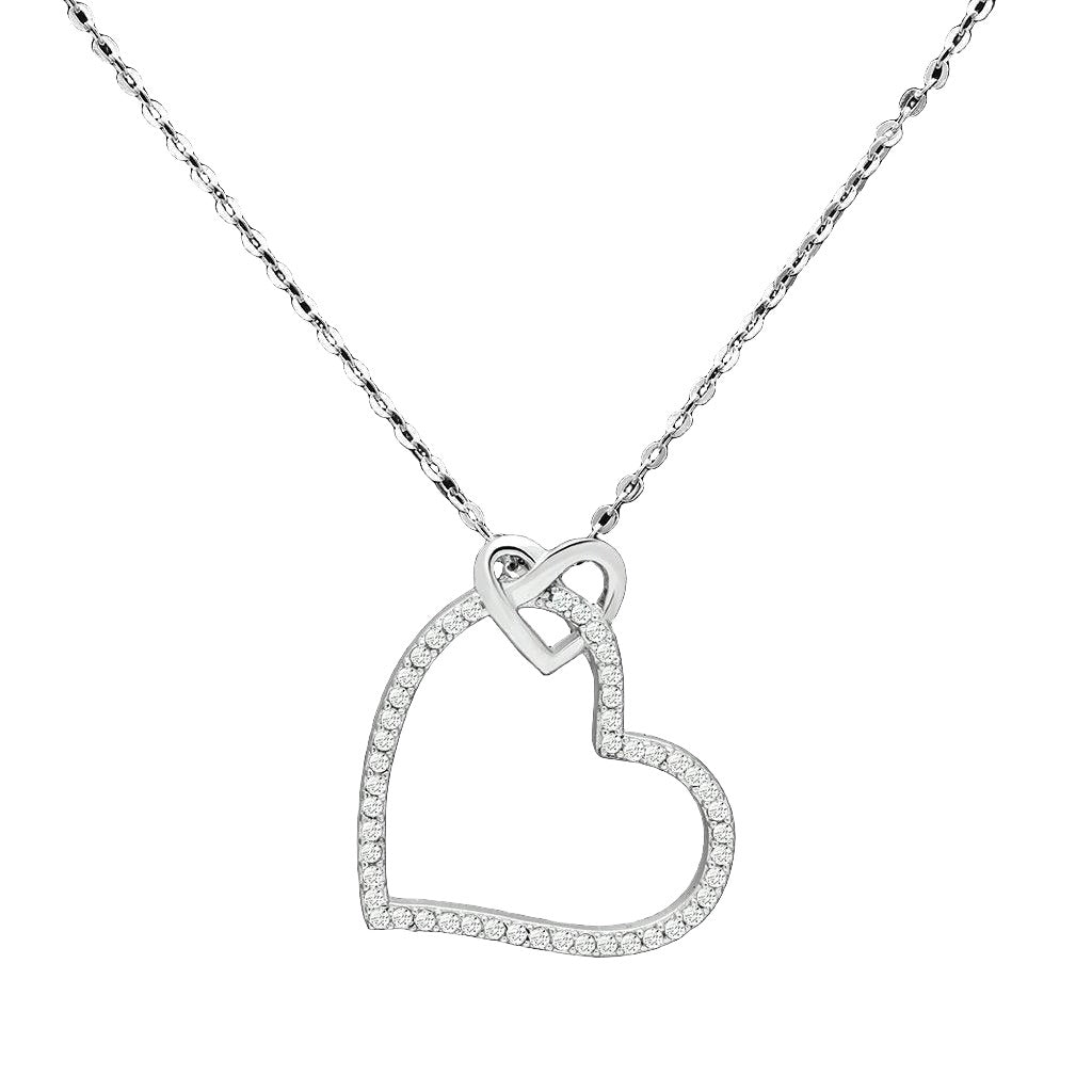 Women's Jewelry - Chain Pendants Chain Necklace Pendant Women's TS060 - Rhodium 925 Sterling Silver Necklace with AAA Grade CZ in Clear