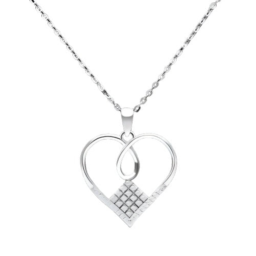 Women's Jewelry - Chain Pendants Chain Necklace Pendant Women's TS062 - Rhodium 925 Sterling Silver Necklace with AAA Grade CZ in Clear
