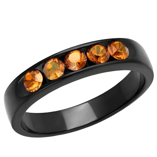 Black women's ring adorned with champagne crystal rings for a stylish and elegant look