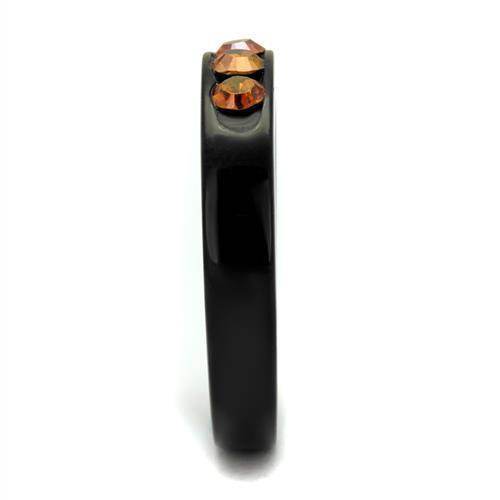 Elegant black band ring with champagne crystal rings for sophisticated women's jewelry collection