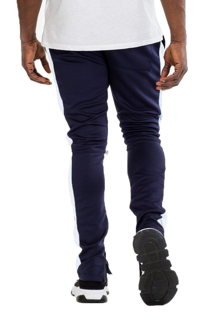 Men's Pants - Joggers Classic Slim Fit Track Pants Mens - Navy / White
