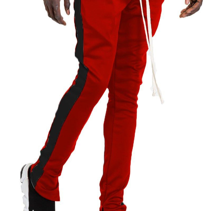 Men's Pants - Joggers Classic Slim Fit Track Pants Mens - Red/Black